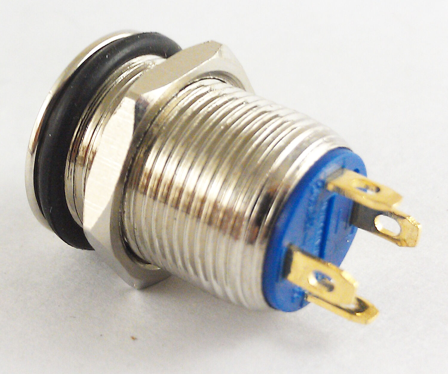 10pcs Metal Flat Top Push Button with Blue LED Ring Symbol Momentary Switch 12mm