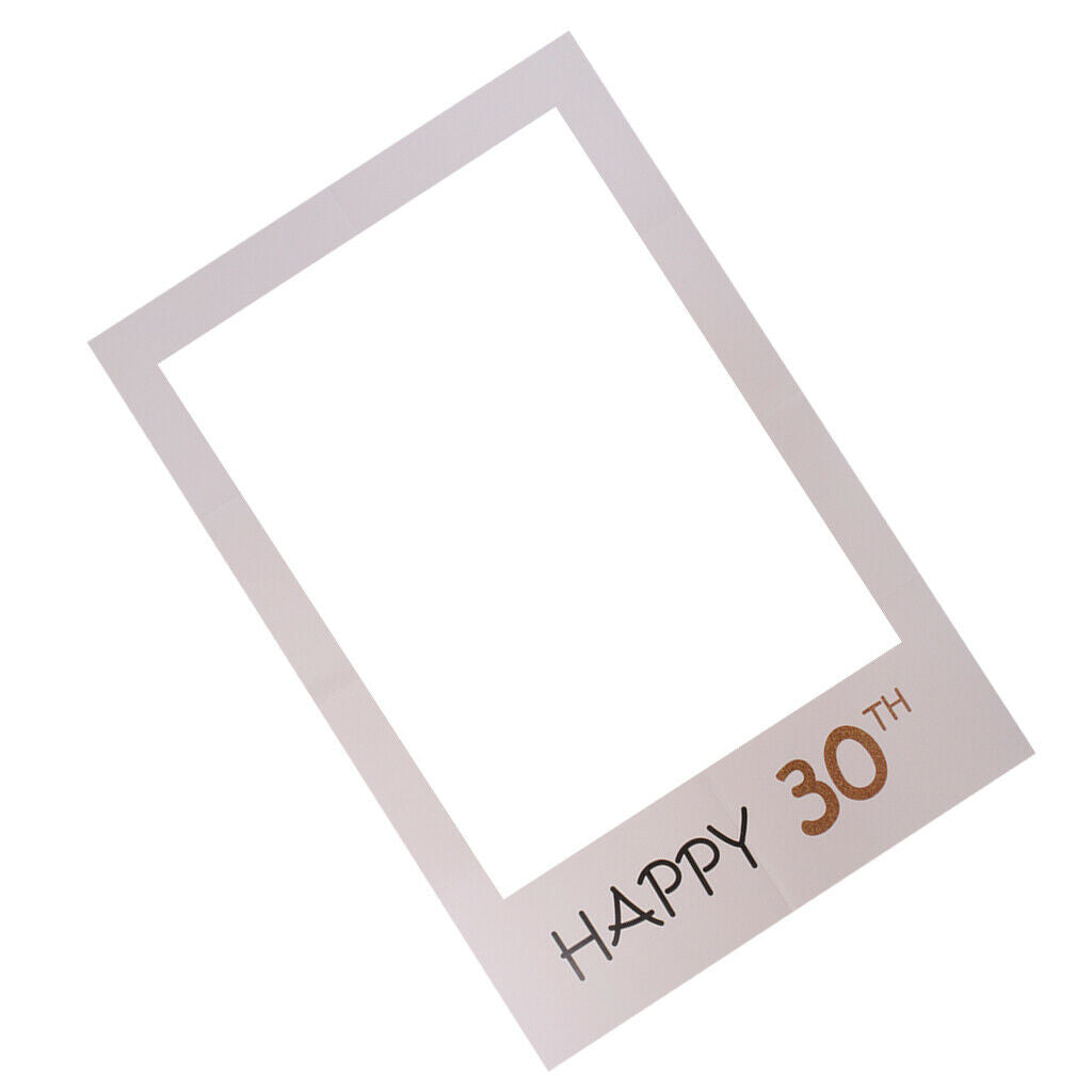 White Selfie Frame Decor Happy 30TH Photo Booth Props Birthday Photo Props