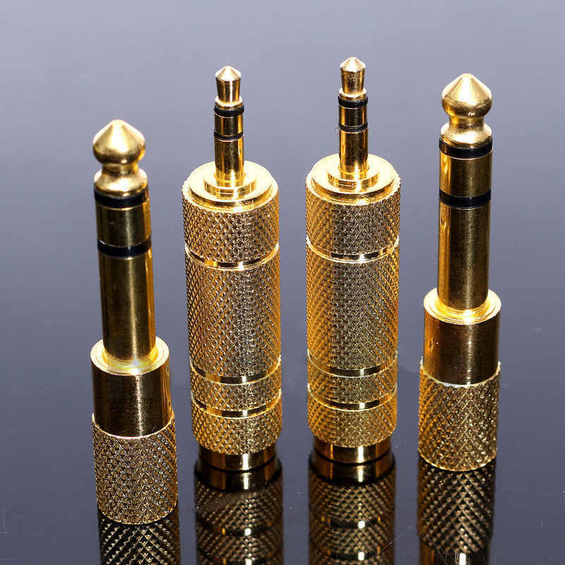 4x6.35mm 1/4"Male plug to 3.5mm 1/8"Female Jack Stereo Headphone Adapter .l8