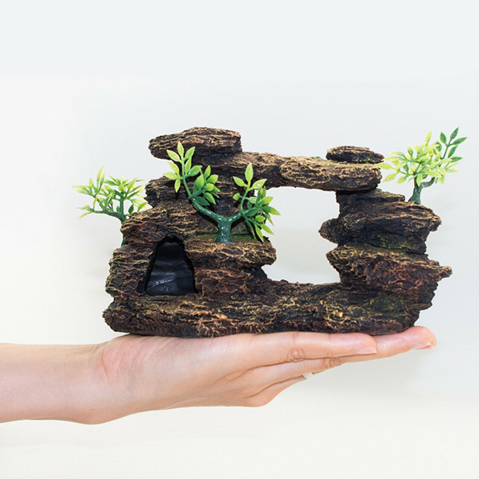 Aquarium Mountain Ornament Artificial Fish Tank Decor Crab Cave Accessories