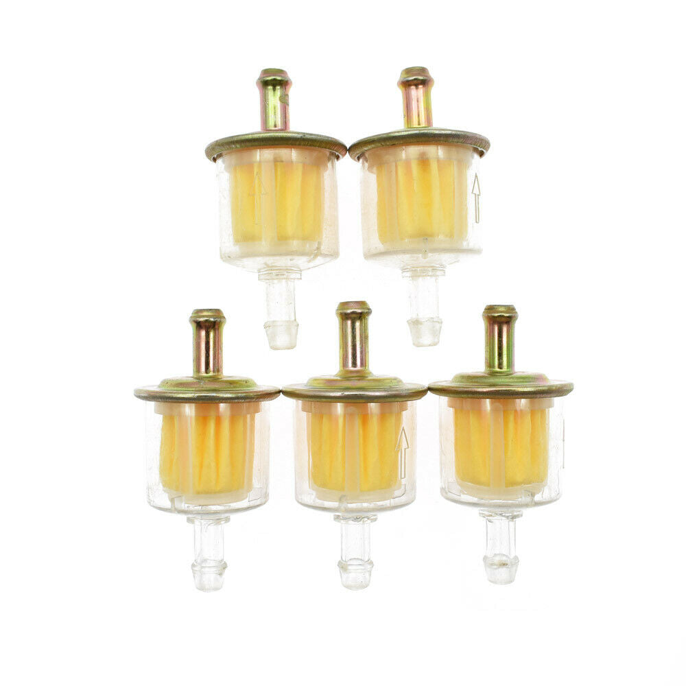 5pcs/set Universal 1/4'' Fuel Line Filter 6mm Motorcycle Petrol Fuel Filter