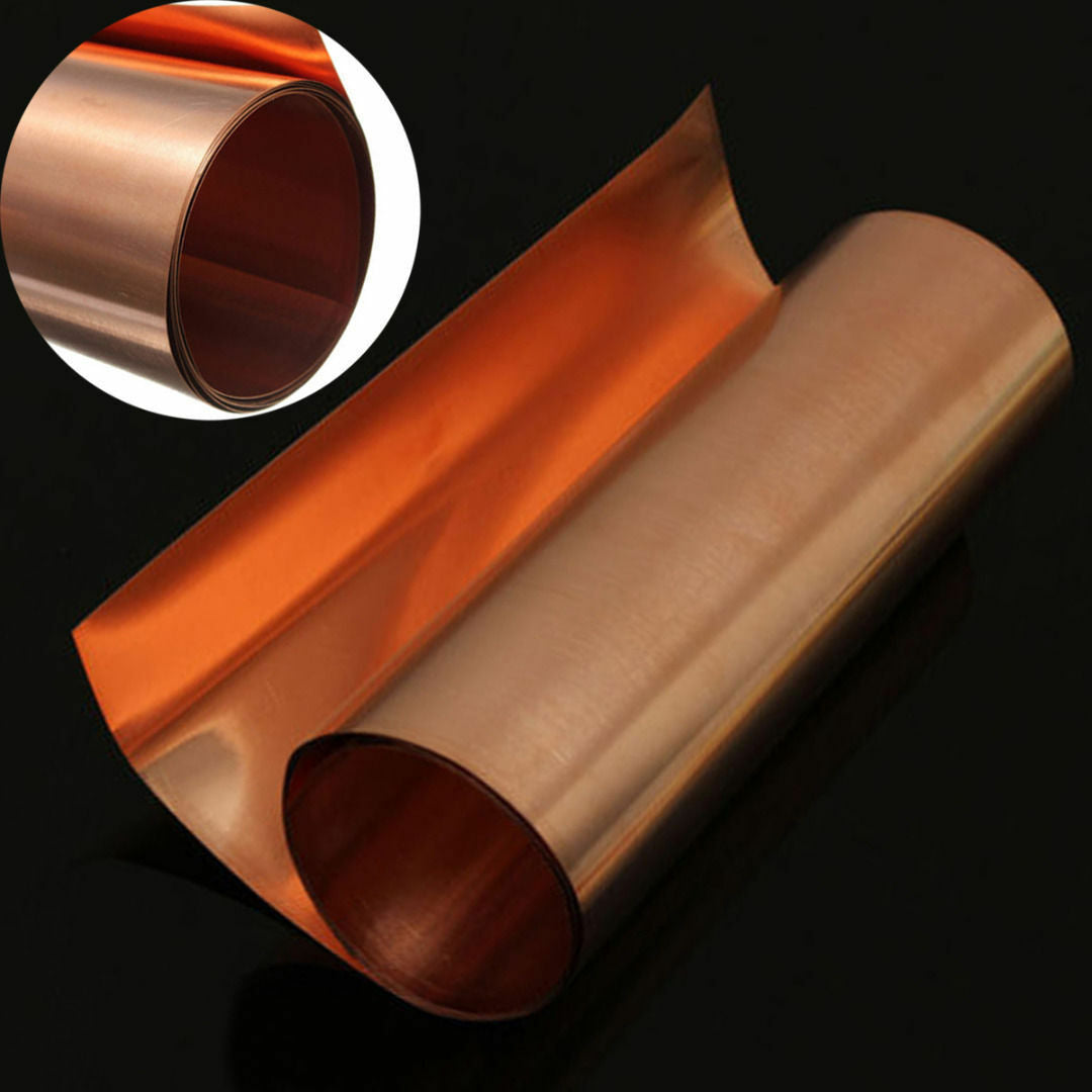 99.9% Pure Copper Metal Sheet Foil Plate 0.1 x 200 x 1000 mm Conductive Roll