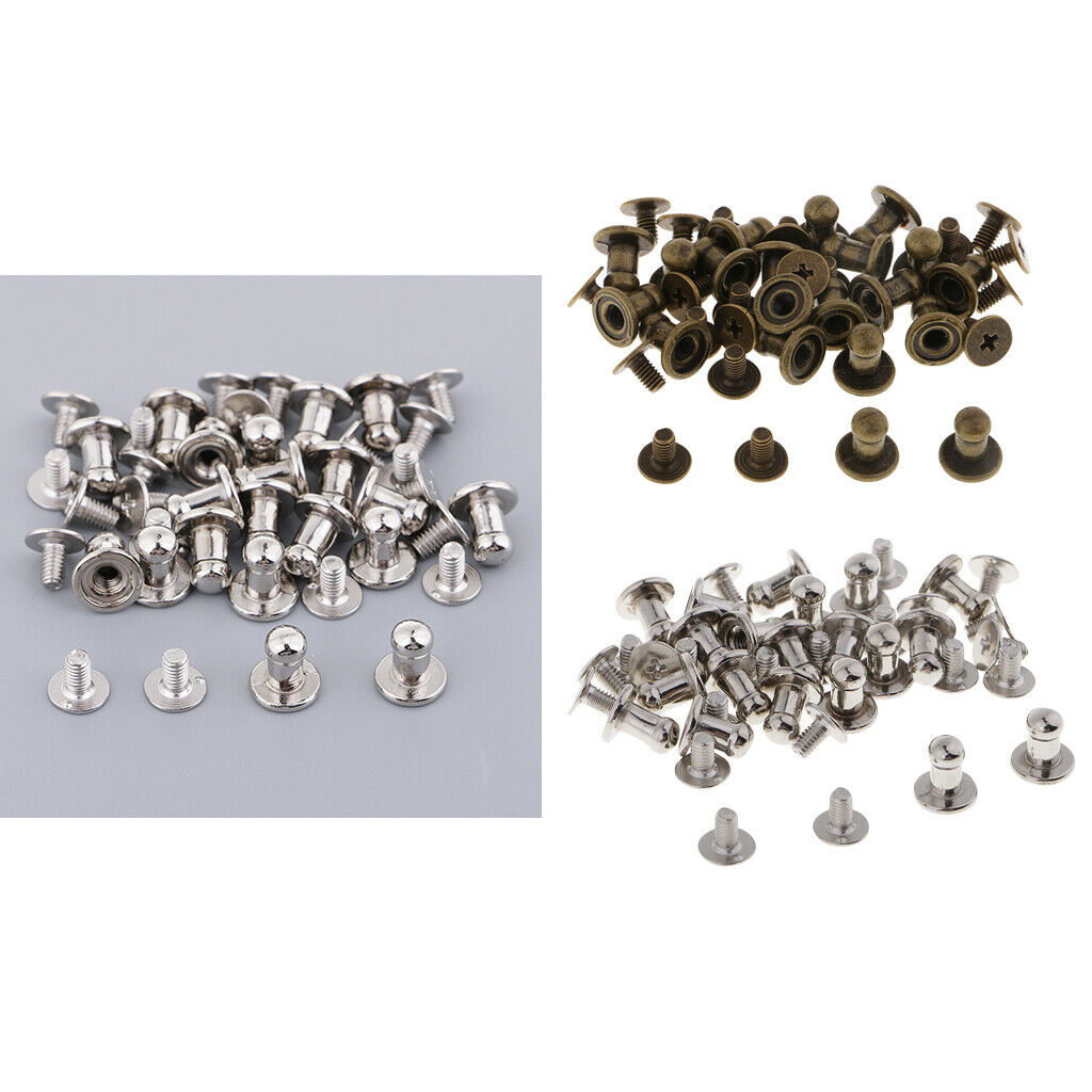 40pcs round head mini Screw Rivets fastener leather craft stud button Mixed