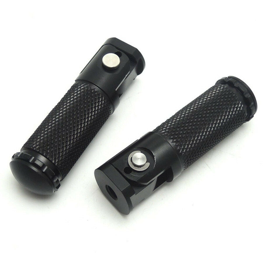 Universal Pair CNC Black Aluminum Motorcycle Folding Rearsets Footrest Footpeg