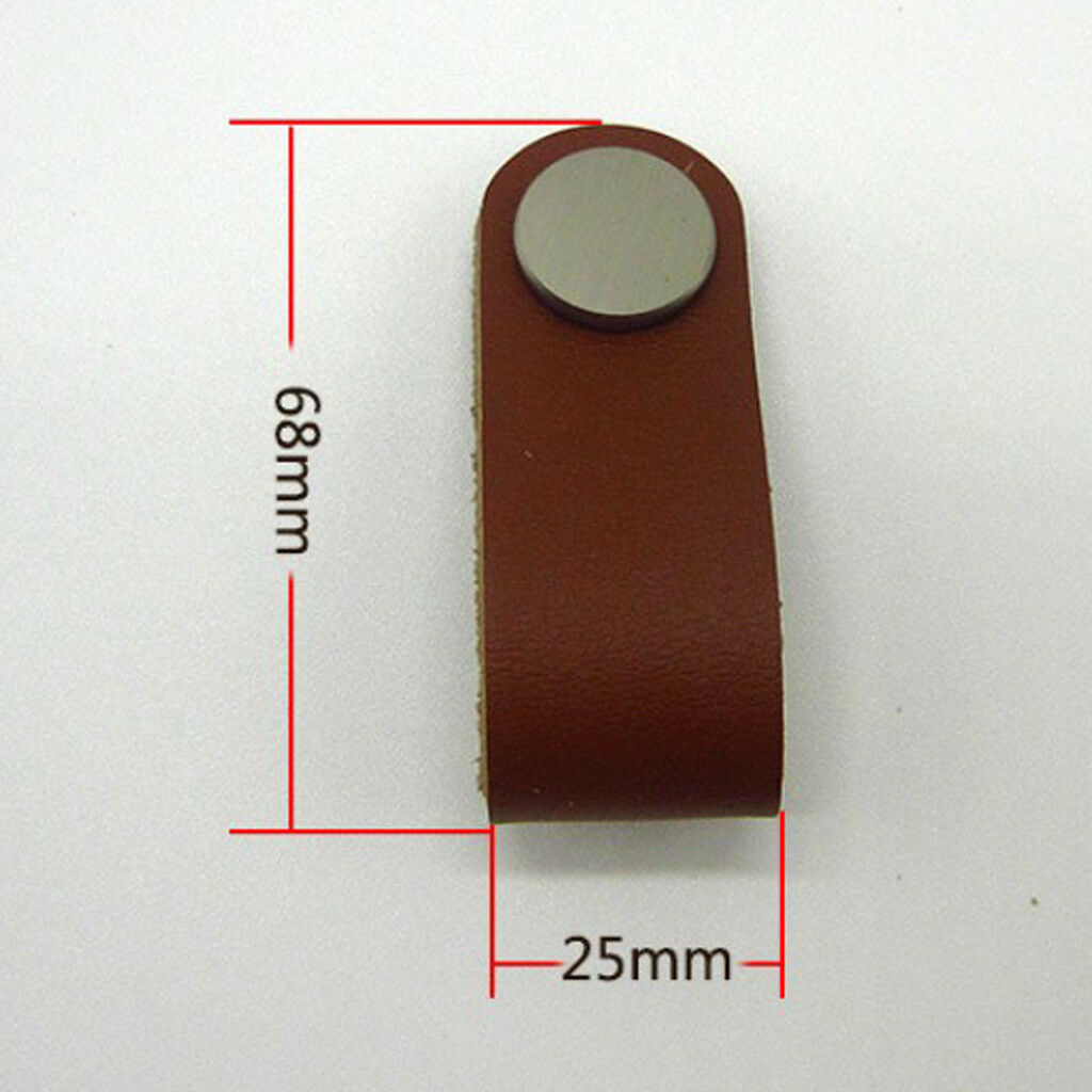 7x PU Leather Door Handles knob For Cupboard Drawer Pulls Furniture Decor