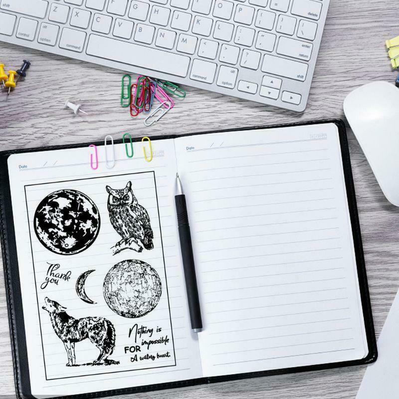 Owl Wolf Moon Silicone Clear Stamp DIY Scrapbooking Photo Album Decor