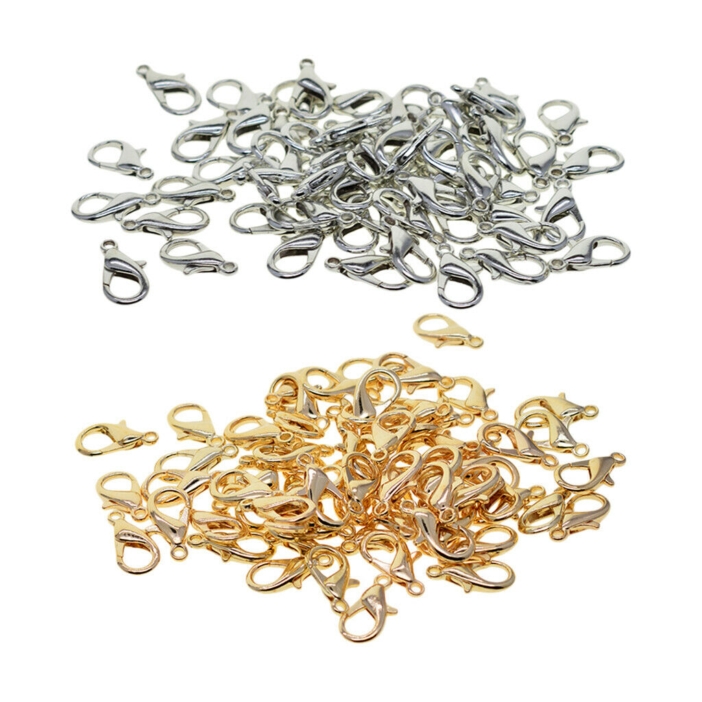 100Pcs Lobster Claw Clasp Keychain Connector for DIY Car Bracelet Jewelry