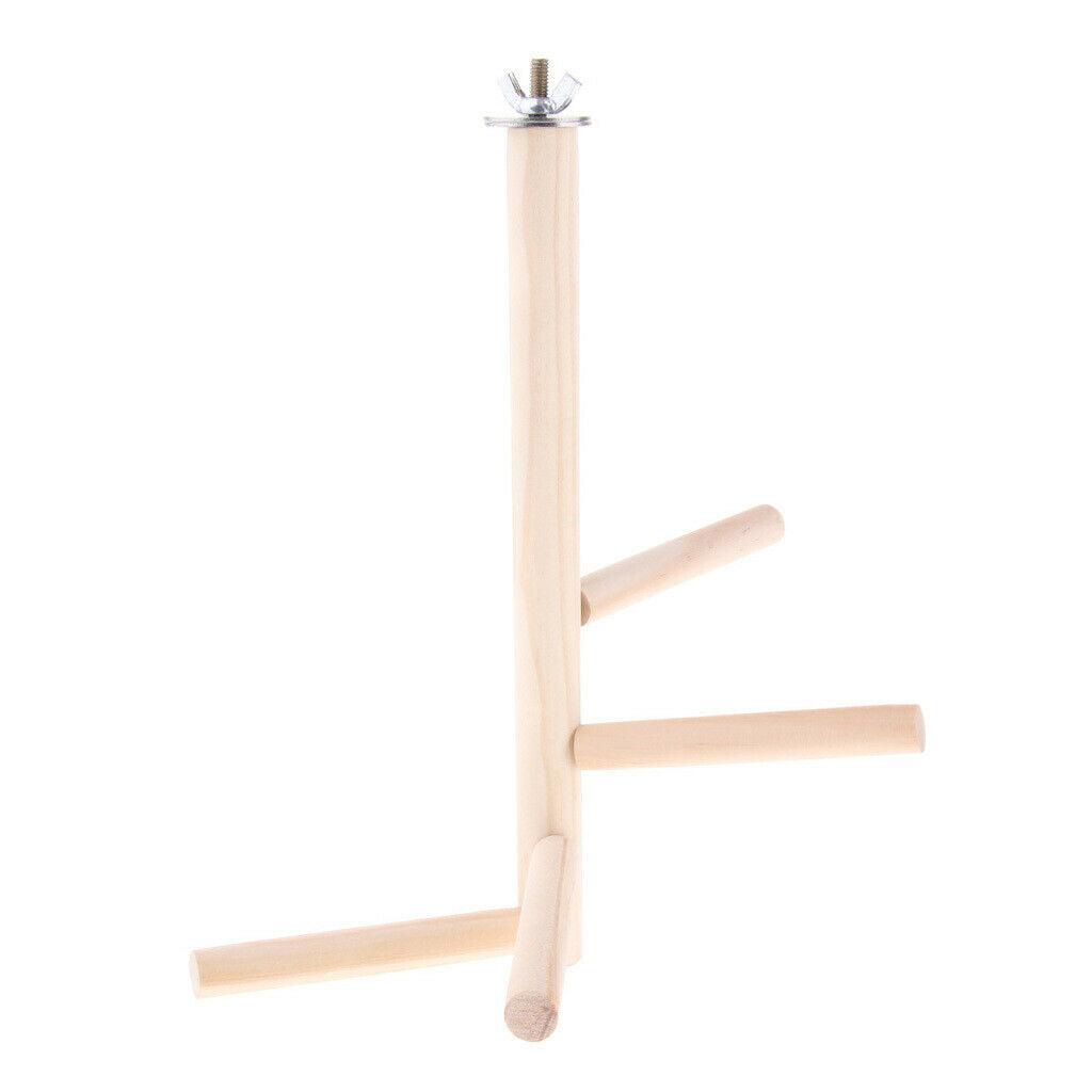 Wooden Bird Supplies Parrot Standing Pole Canaries Finches Swing Toys