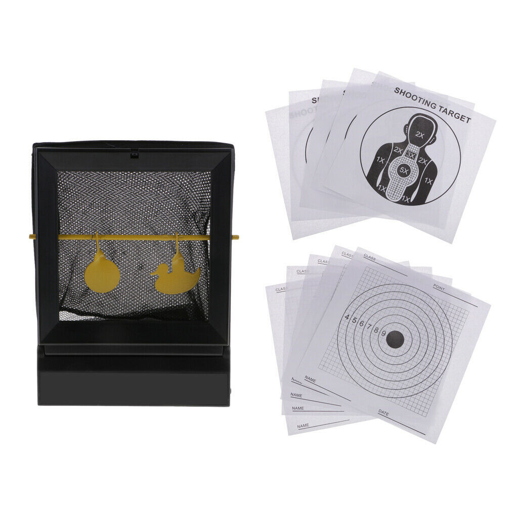 Shooting Self Resetting Target with Paintball Pellet Trap + 10pc Target Card
