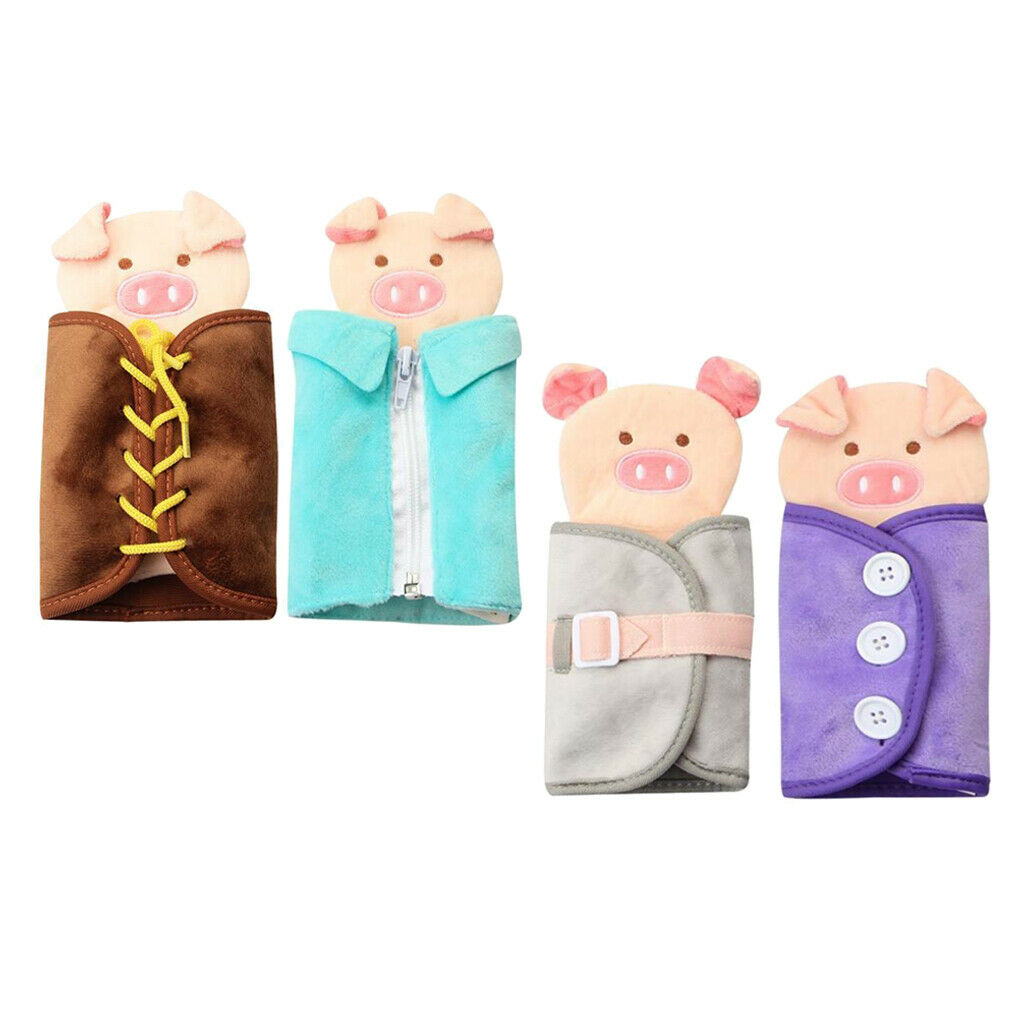 4x Learn to Dress Board Colorful Basic Life Skills Toys Early Learning Education