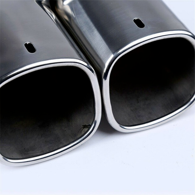 Car Dual Exhaust Tip Square Tail Pipe Muffler Chrome Stainless Steel 63mm/2.5"
