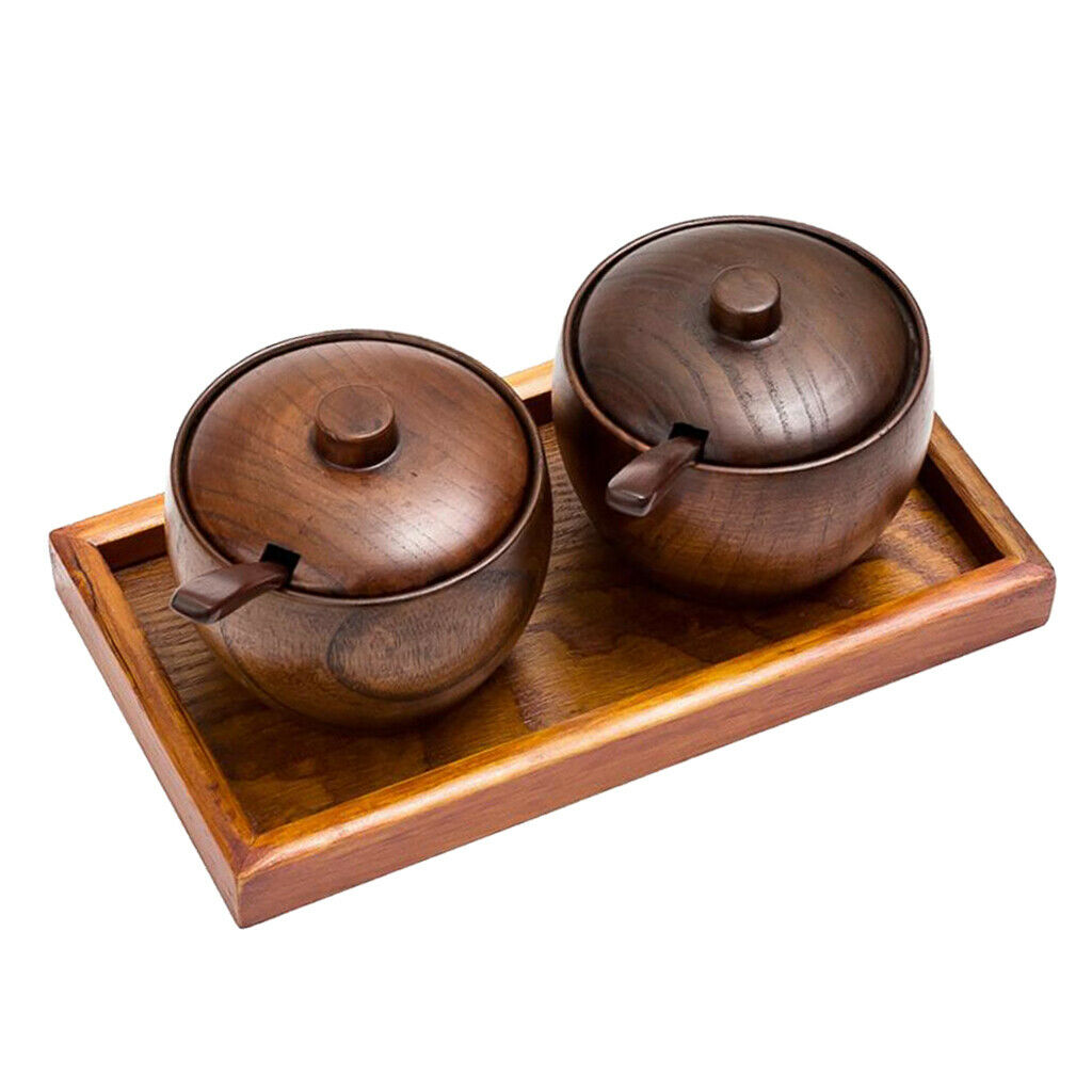 Wooden     Seasoning     Pot     Condiment     Canister     Spoon     Tray