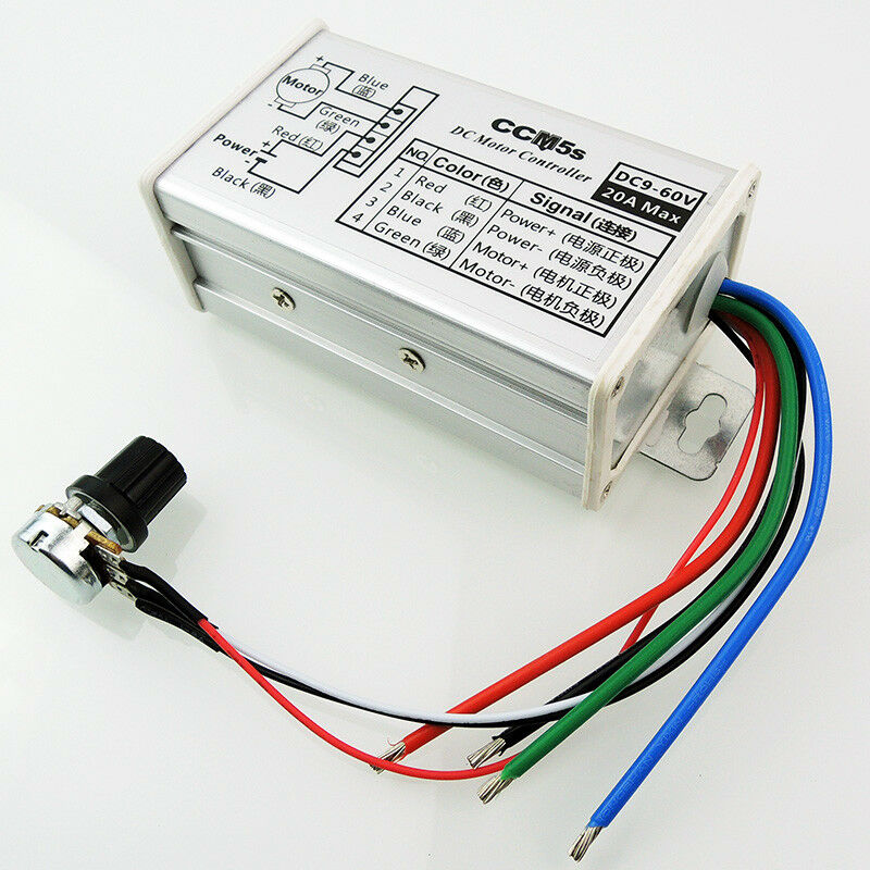 New 12V 24V 48V 20A DC Motor Speed Controller Driver PWM 25KHz
