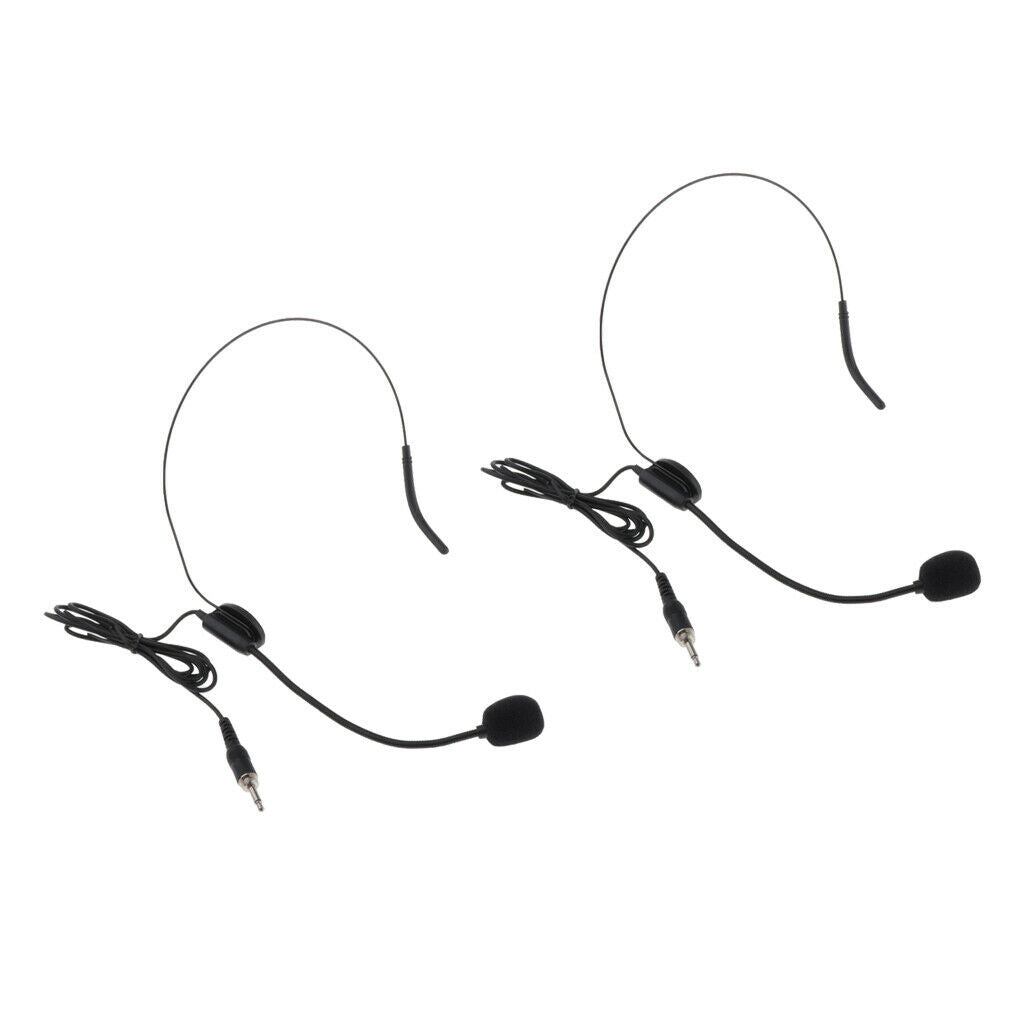 2 Pack 1/8" (3.5mm) TRS w/ Cable Headset Microphone Condenser System for PC