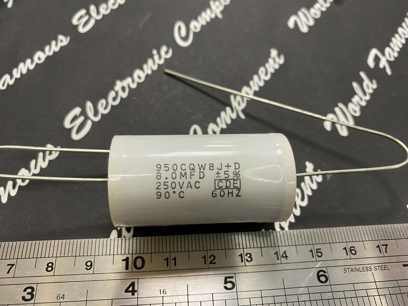 1pcs-CDE 950 8uF 250V(ac) 5% 950CQW8J Polypropylene Axial Film Capacitor