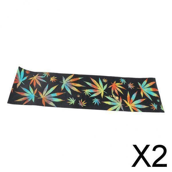 2X Skateboard Deck Sandpaper Grip Tape Griptape Sheet 84 x 23cm Maple leaf