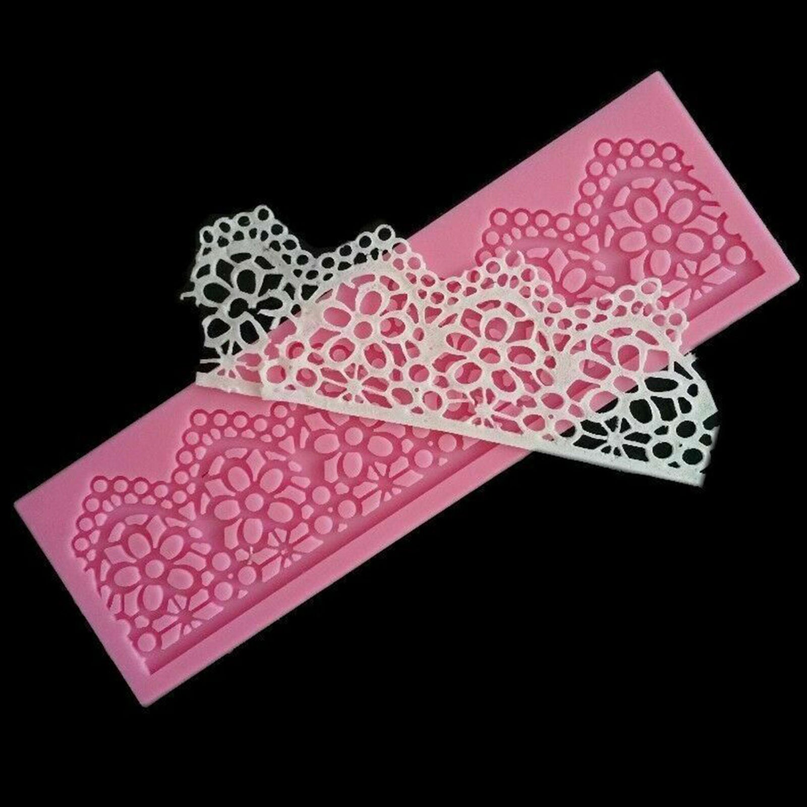 Lace Silicone Mold Fondant Decoratiing Border Baking Sugar Mould Flower Cake Mat