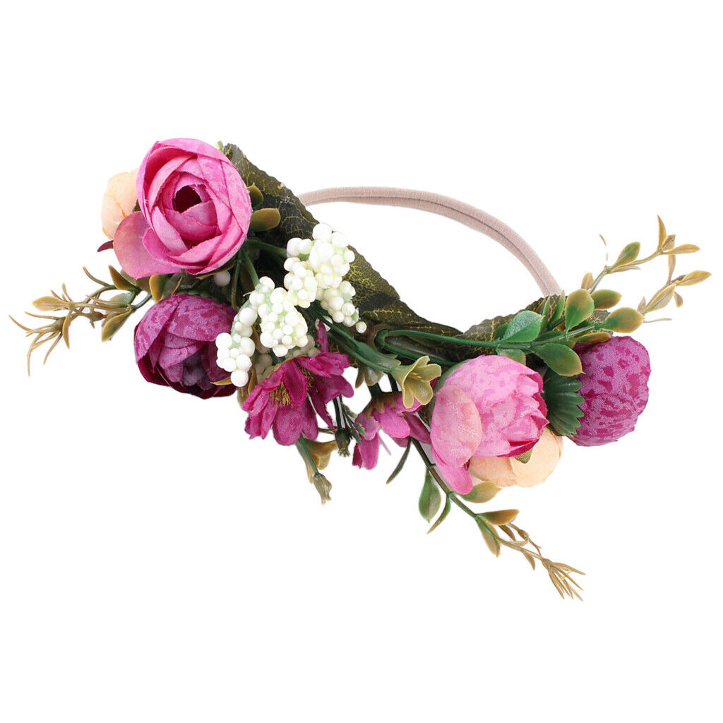 Girls Floral Crown Head Party Flower Hair Accessory