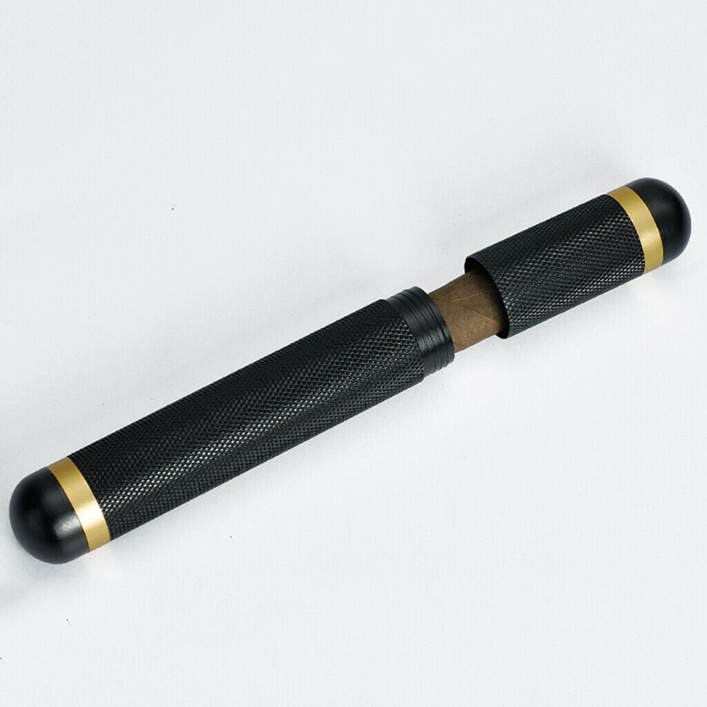Portable Wooden Cigar Tube Storage Case Humidor Tobacco Cigar Holder Black