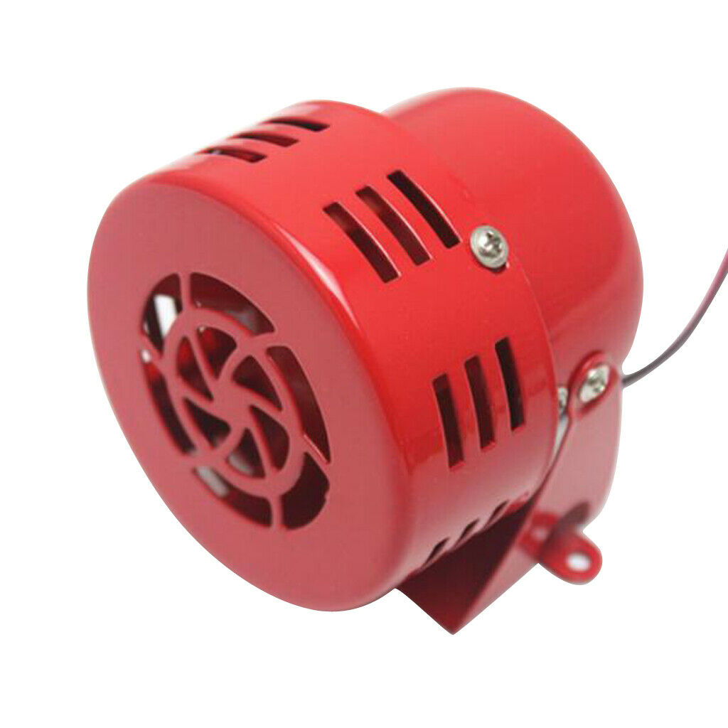 12V Car Motorcycle 1950's Electric Driven Air Raid Siren Horn Loud Sound Red