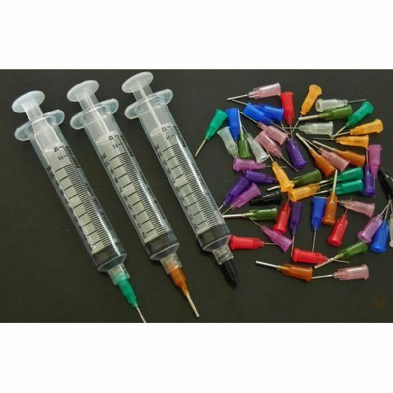 Syringe SMT SMD PCB Solder Paste Adhesive Glue Liquid Dispenser W/ Needles 10CC