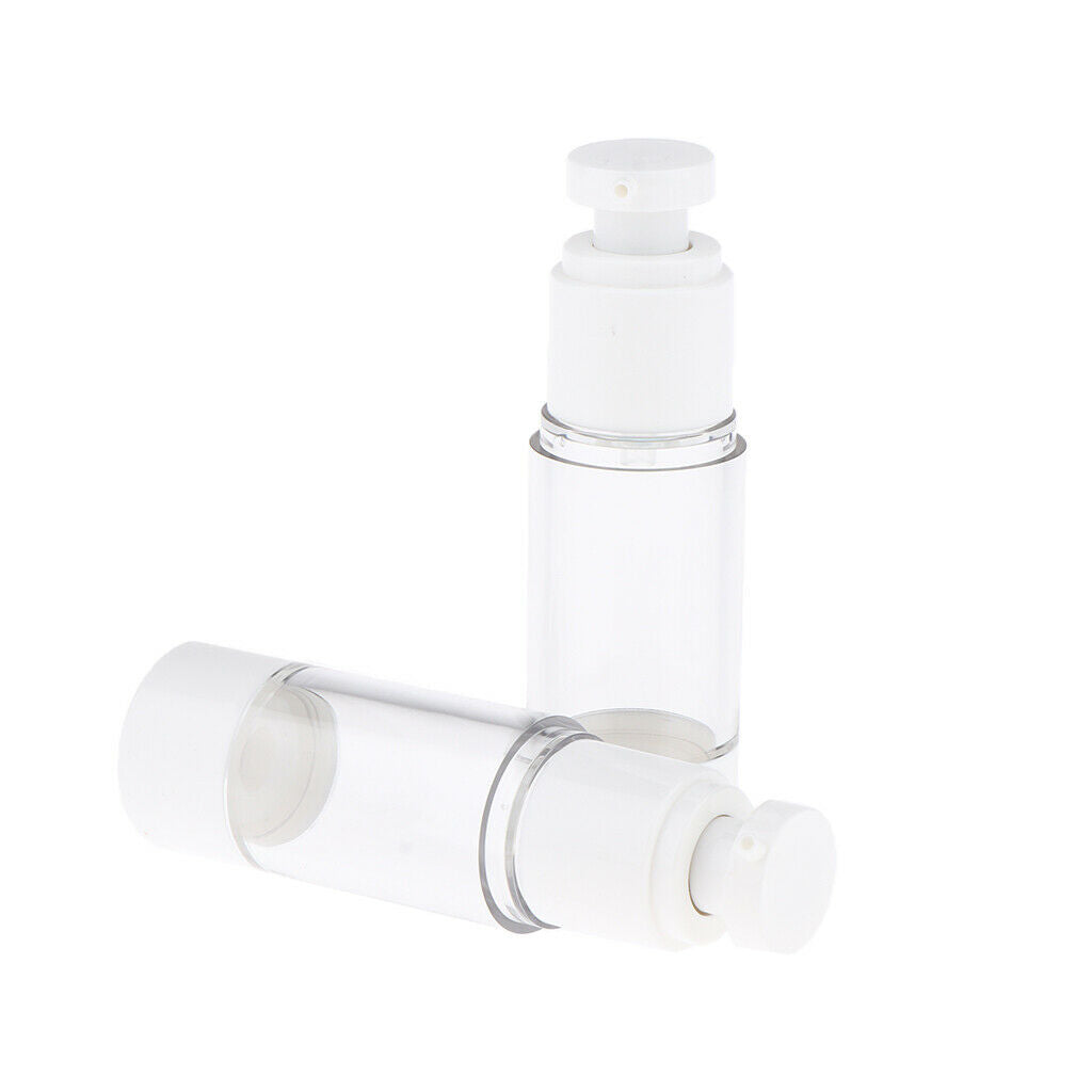2X Empty Refillable Essence Vacuum Bottles Cosmetic Sample Containers 30ml
