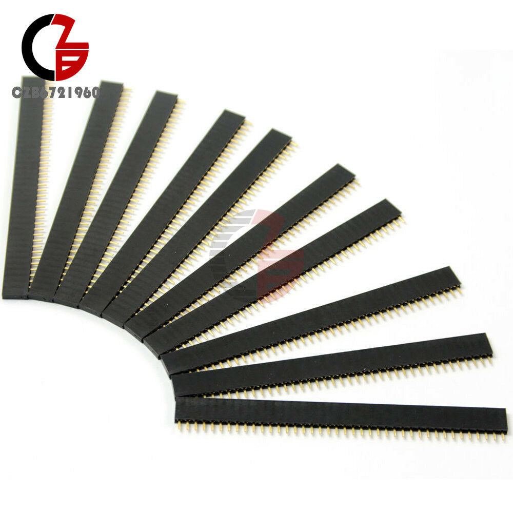 50Pcs 40pin Single Row Straight Female Pin 2.54mm Header Strip PBC Arduino New