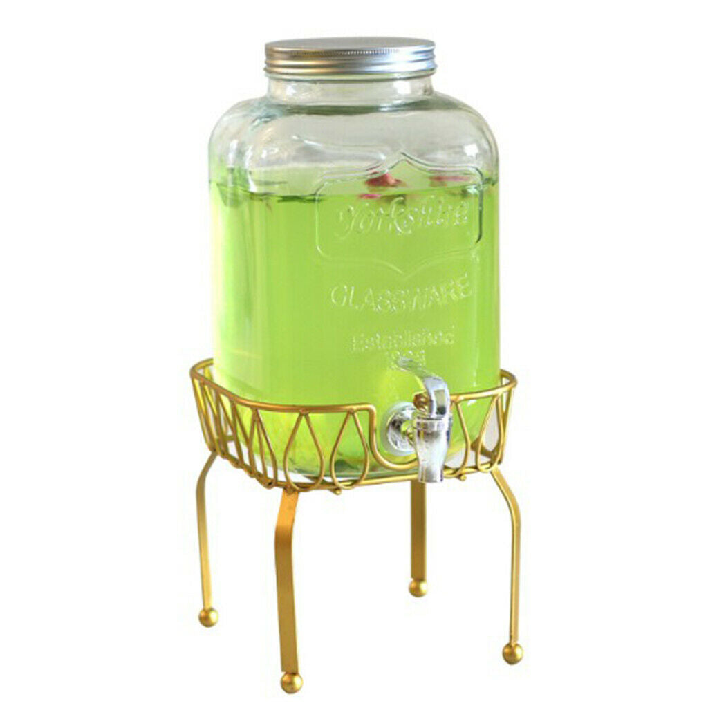 4L 5L 8L Drink Stand Basket Beer Holder Glass Jar Stand Ice Glass Golden S