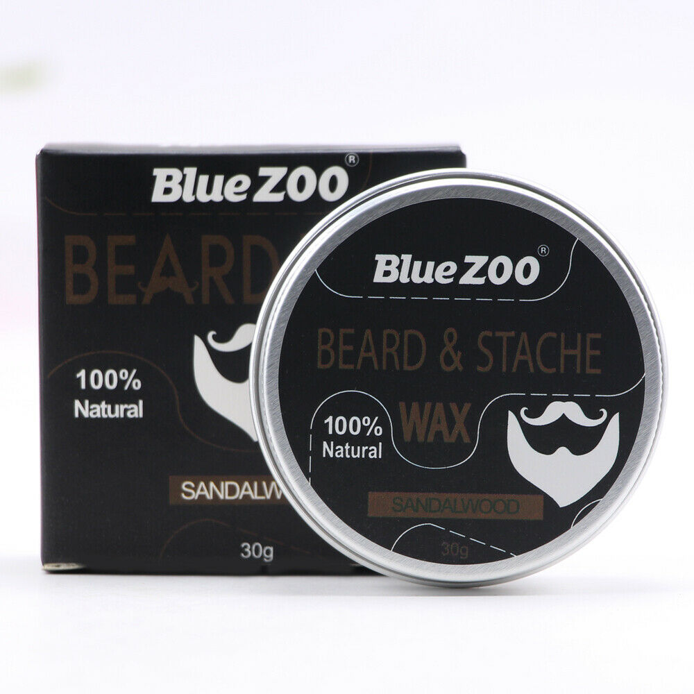 2pcs Natural Beard Balm Moisturizing Wax Men Grooming Sandalwood Eucalyptus