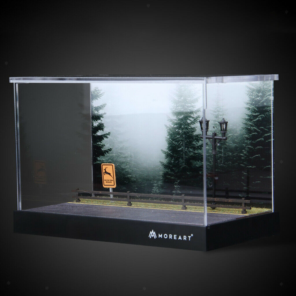 1:64 landscape diorama parking lot scene plastic display case table decoration