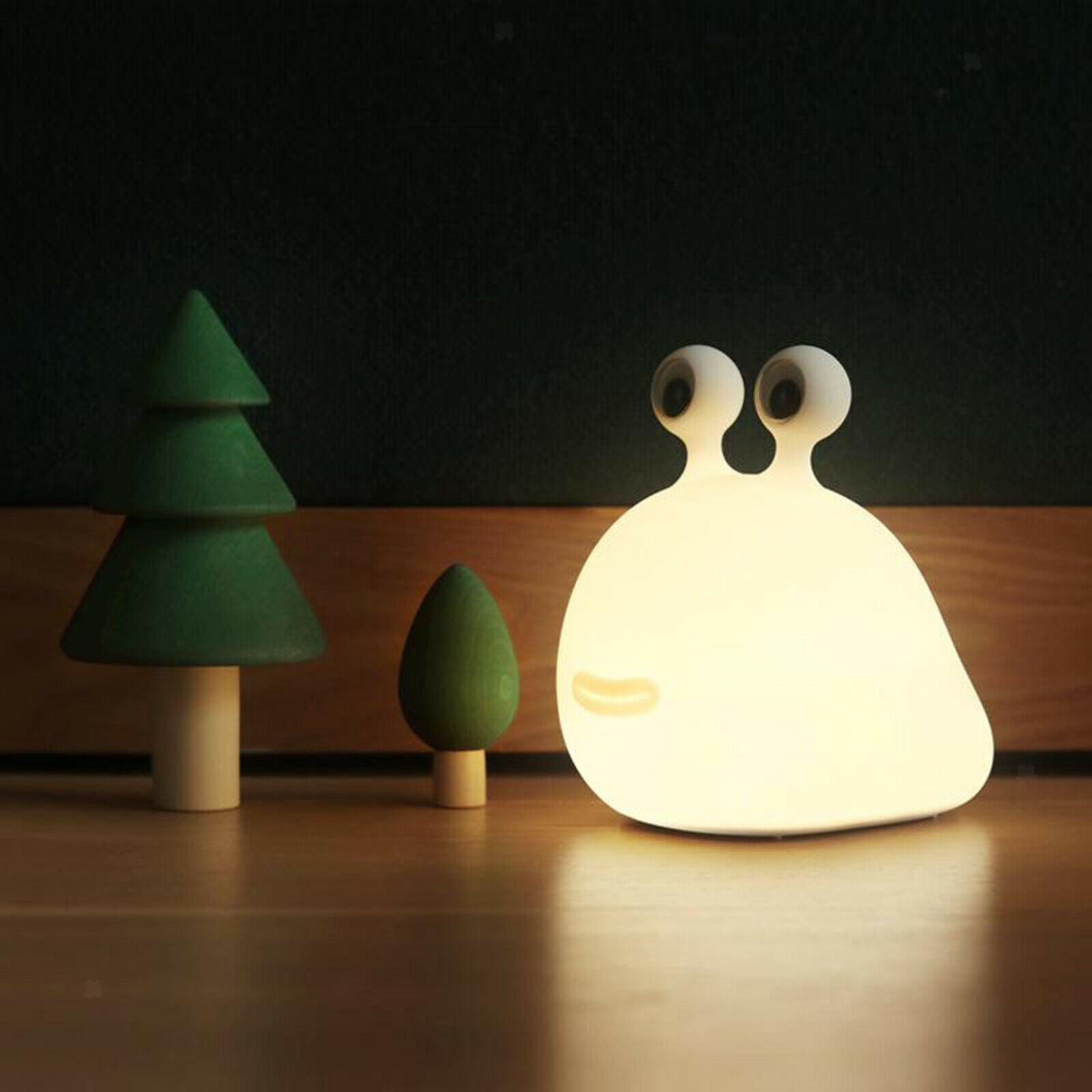 Cute Silicone Slug Smart Touch Sensor Night Light Dimmable Nursery Lamp