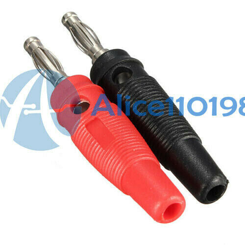 2PCS Nickel Plated Solderless Speaker Banana Plug Audio Jack Connector