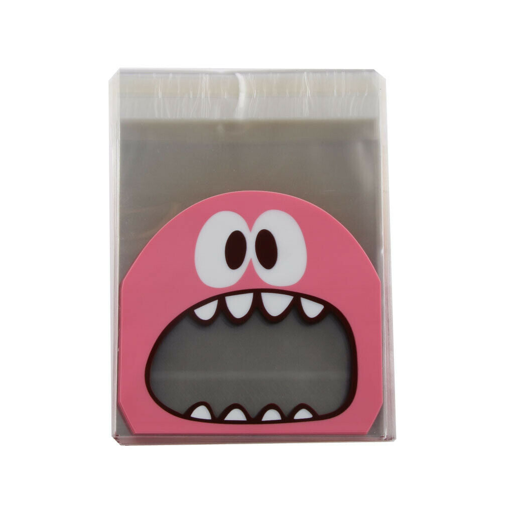 Cute Foodie Monster Self-Adhesive Cookie Candy Wrapping Gift Seal Bag-PNK