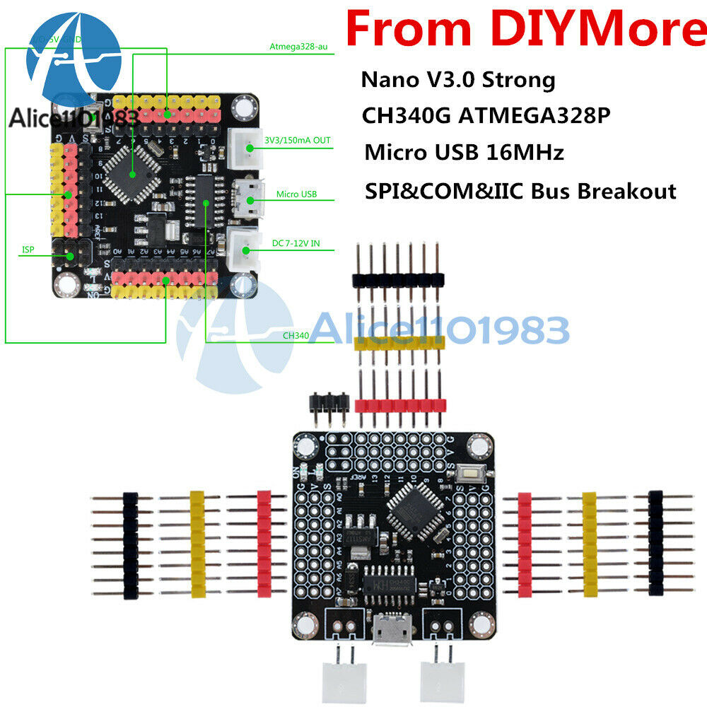 CH340G ATmega328P Nano V3.0 Micro USB 16Mhz Controller Driver Board For Arduino