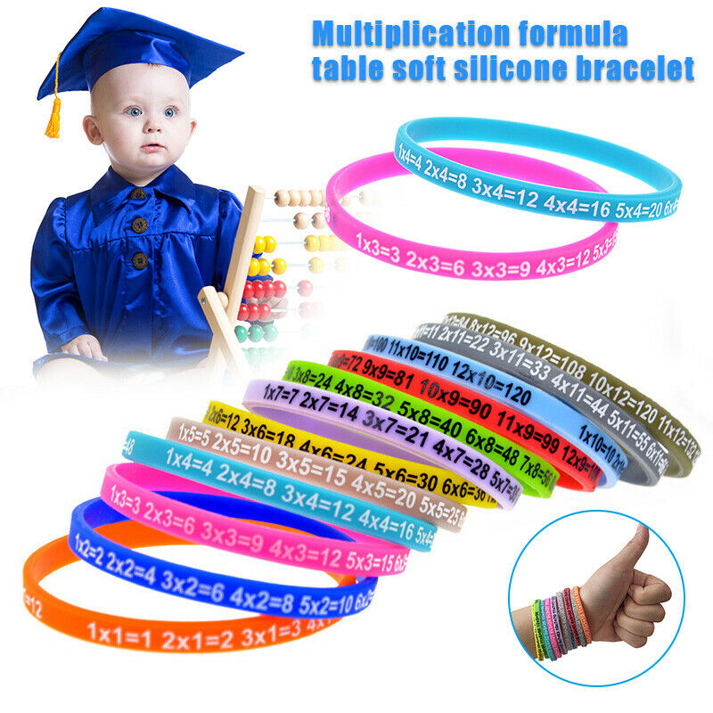 12 Sets Of Multiplication Watch Soft Silicone Bracelet Learning Wristband