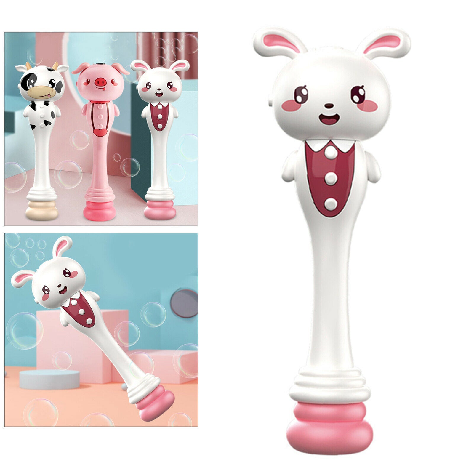 Bubble Machine Wand Handheld Automatic Bubble Blower Toys Light&Music Rabbit