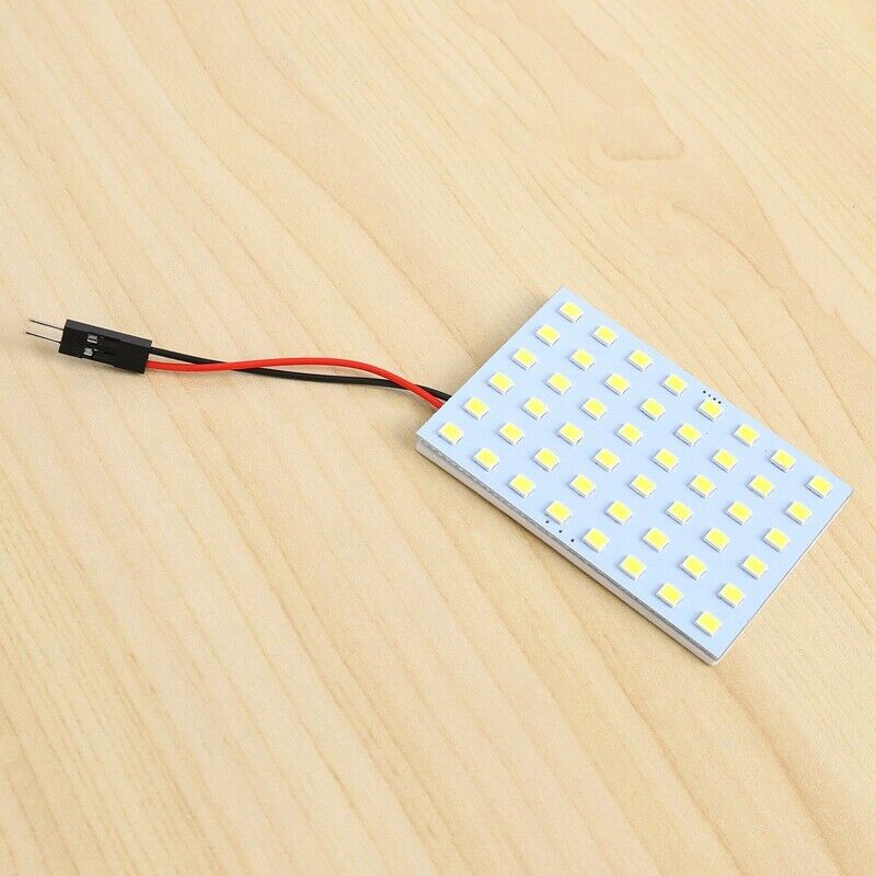 White 1210 SMD 48 LED Car Interior Dome Light Panel w T10 BA9S Festoon W2K6K6