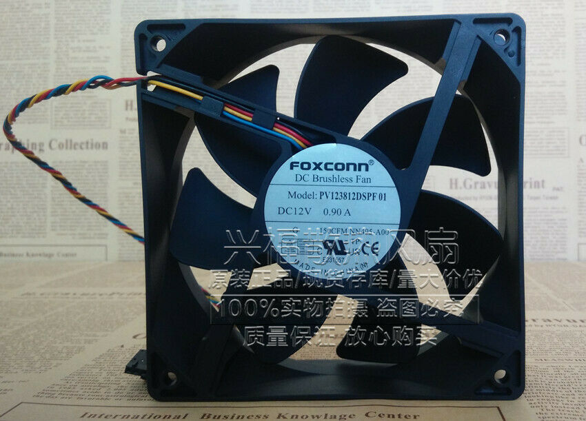 1PC For FOXCONN 12CM 12V 0.90A PV123812DSPF 01 4pin pwm Cooling fan