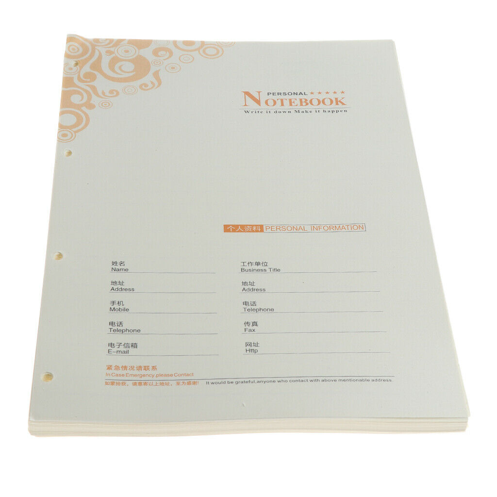 80 Sheets A4 Size 4-Holes Notebook Planner Filler Lined Papers/Journal Dairy