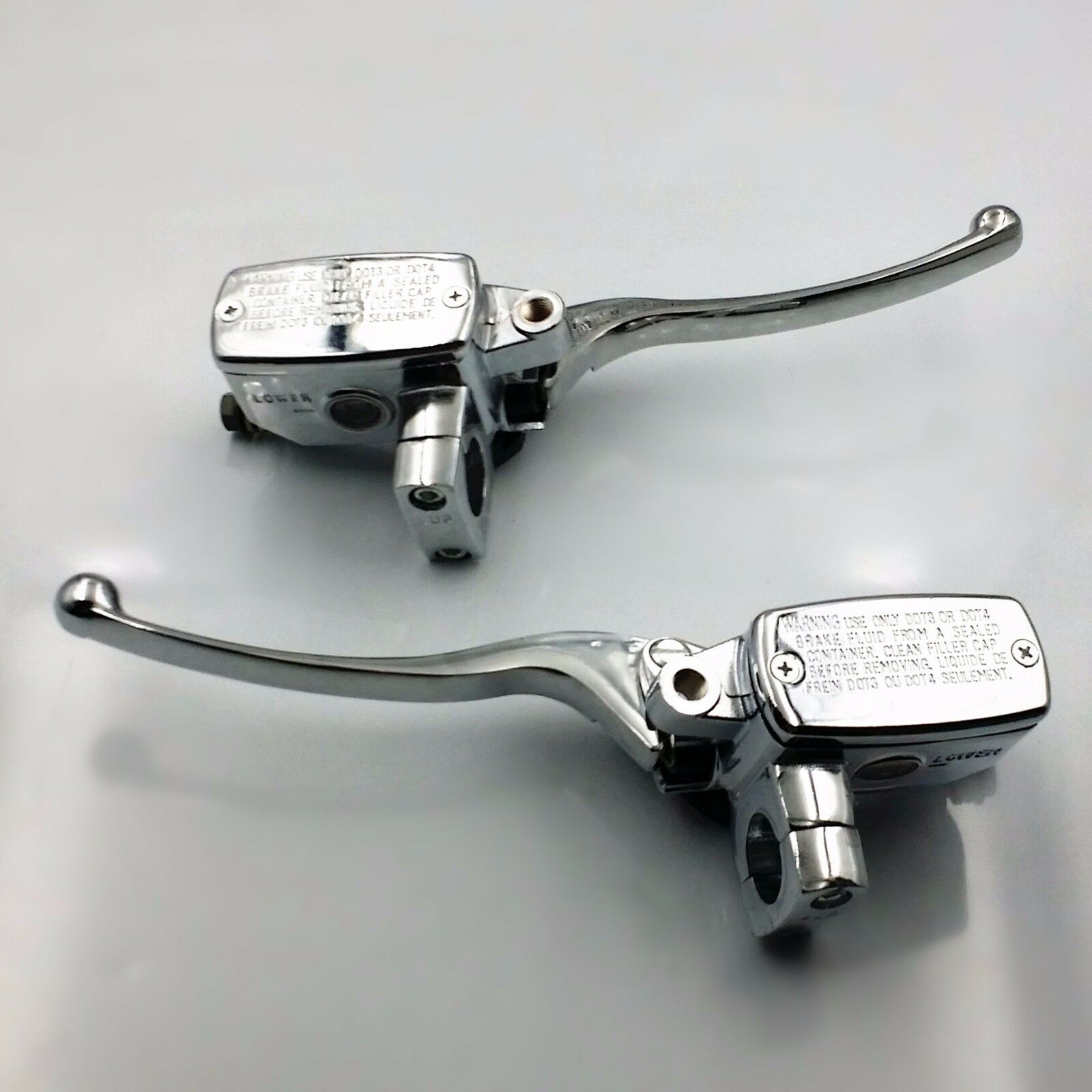 Chrome 1" 25mm Handlebar Reservoir Brake Hydraulic Clutch Master Cylinder Lever