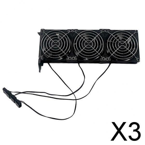 3X 90mm Video Graphic Card Triple Fans PCI Slot Bracket VGA Radiator Cooling