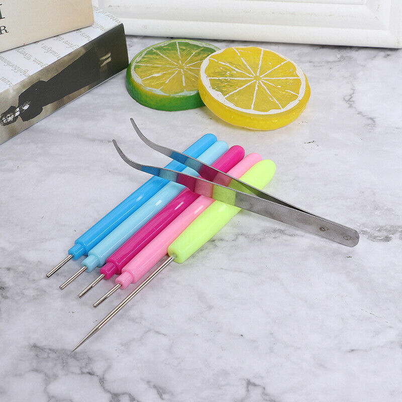 6Pcs Tweezer Quilling Needles Slotted Pen Tool Kit Quilling Paper DIY S.l8