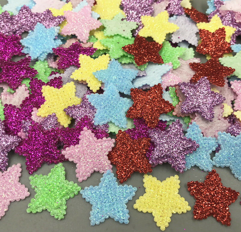 200X Mixed Colors Sequins stars shape Felt Appliques Cardmaking crafts 20mm