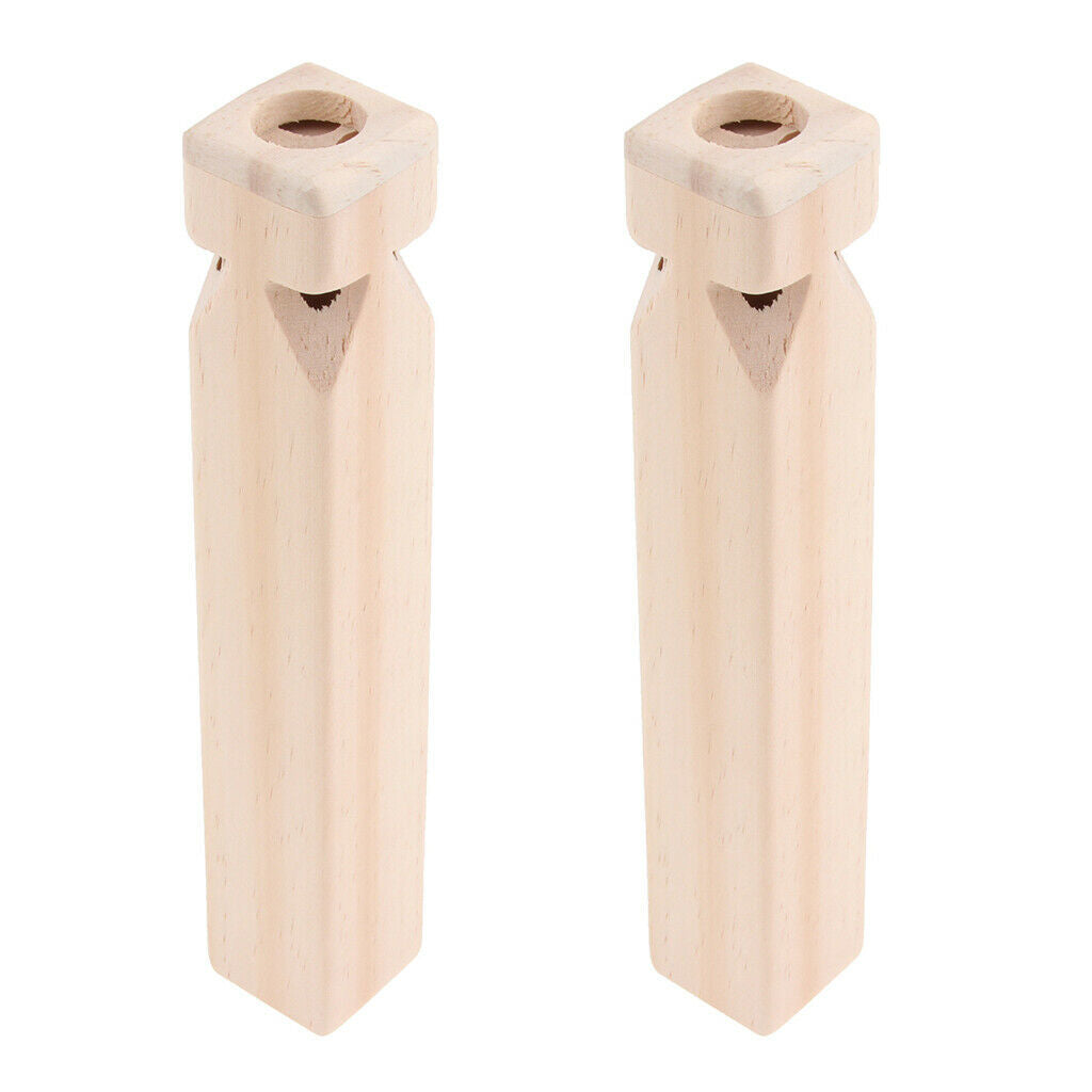 2 Pcs Quite Neat Hand Carved Wooden Whistle Favors, Train Pattern, Whistle
