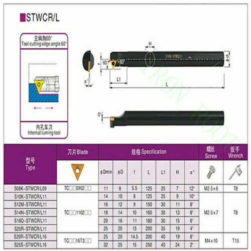 60° S16Q-STWCR11 Internal Lathe Boring Bar Turning Tool For TCMT turning insert