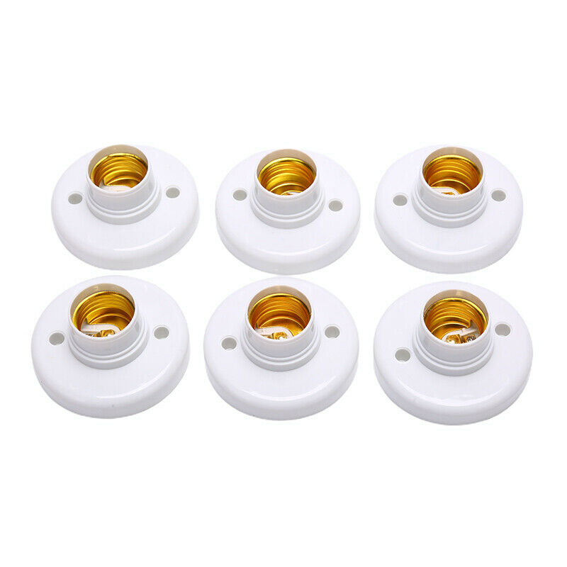 6PCS E27 Edison Screw Cap Socket Ceiling Light Bulb Holder Fixing Base Stand Tt