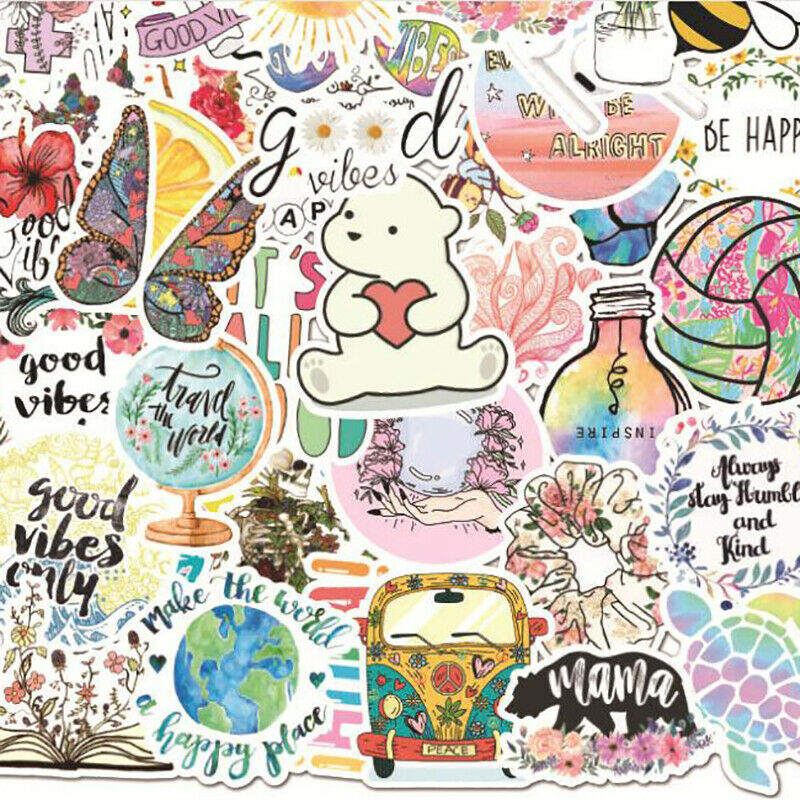 50Pcs Cartoon Stickers Waterproof Laptop Skateboard Luggage Guitar Decalsj Kt