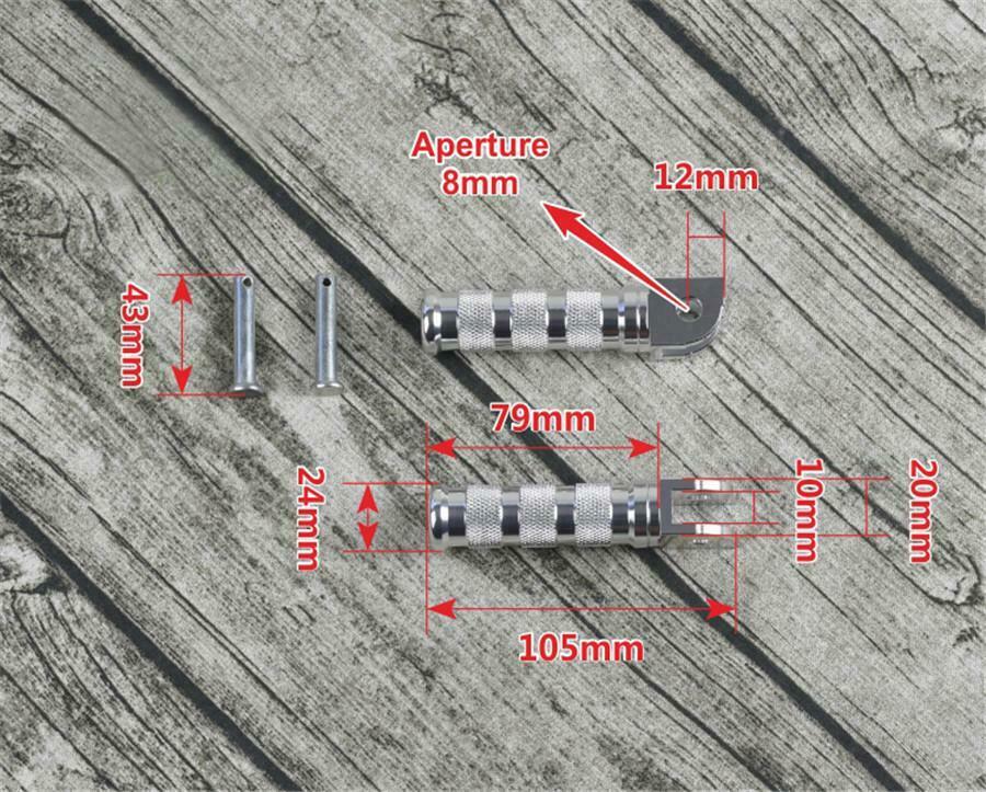 2Pcs Retro Motorcycle Modified Foot Pedal Foor CNC Aluminum Alloy Universal