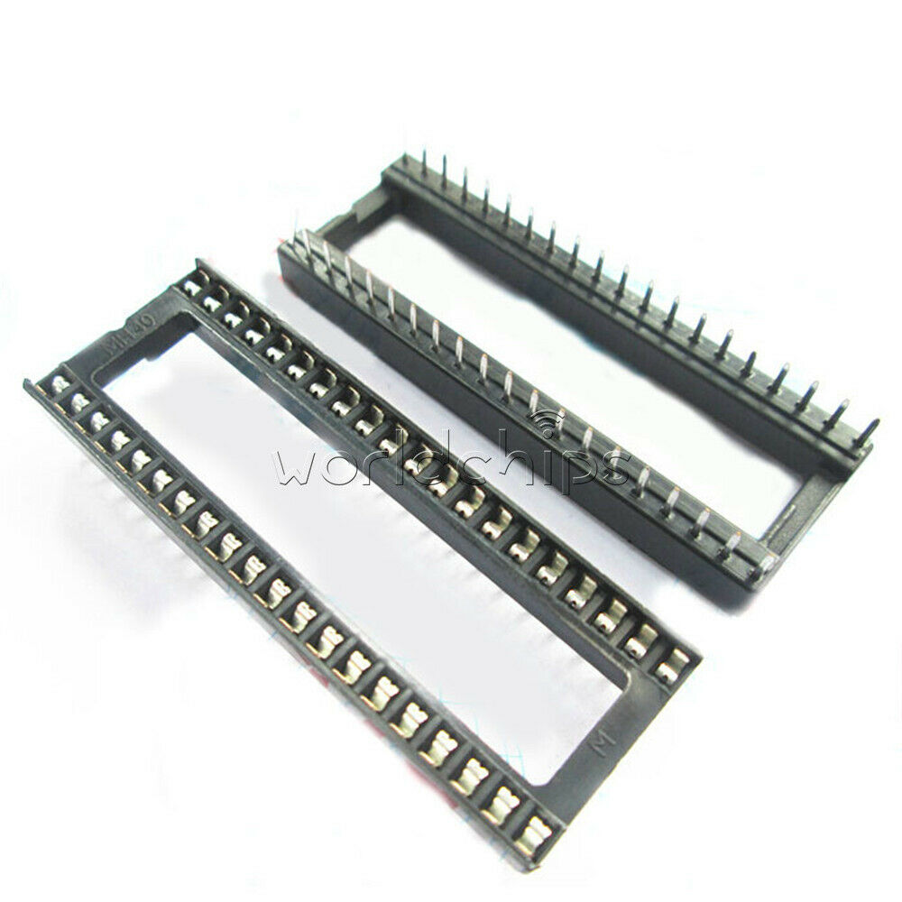 10PCS Lot 40-Pin DIP IC Socket Adaptor Solder Type 2.54mm Pitch Dual Wipe Contac