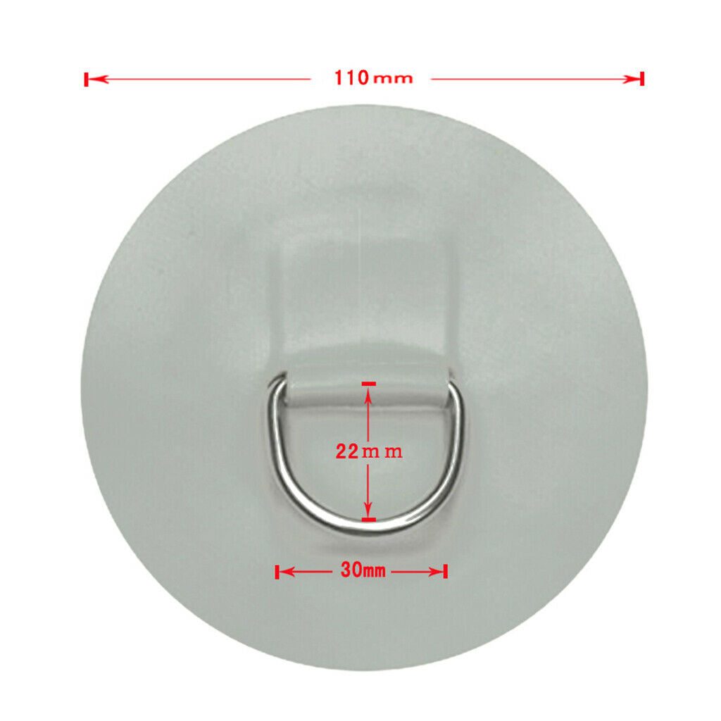 Gray D-Ring Patch Deck Rigging Kit for Inflatable Boat Dinghy Kayak Canoe